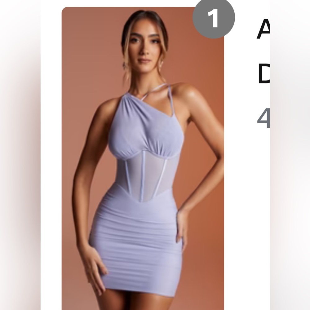 Oh Polly- Asymmetric Neckline Corset Mini Dress